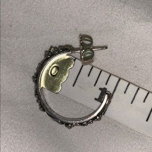 Lois Hill sterling silver hoop earring pair.